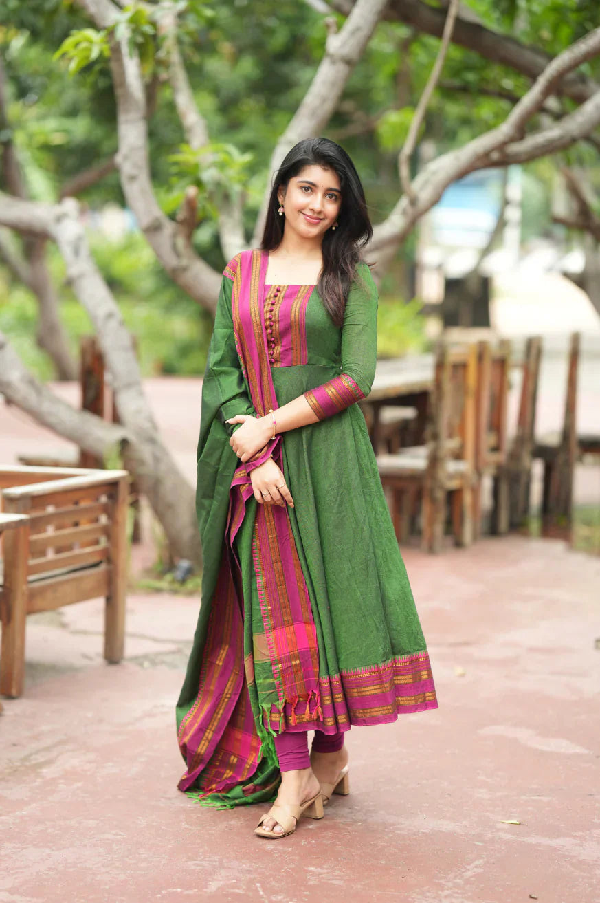 Rajvi Pure Cotton Temple Anarkali