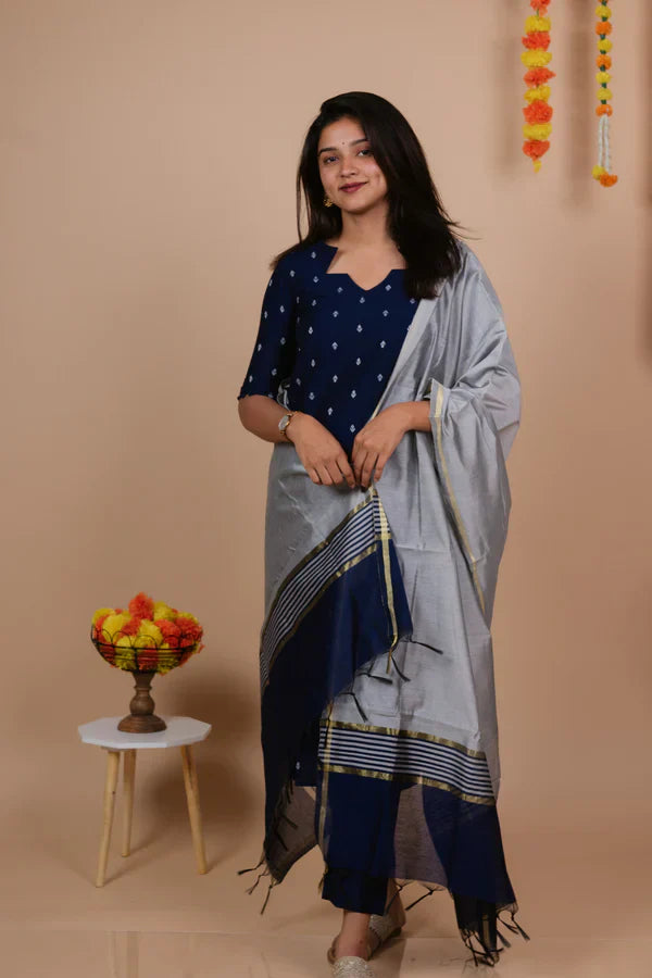 Rajvi Kurti & Pant And Dupatta Set