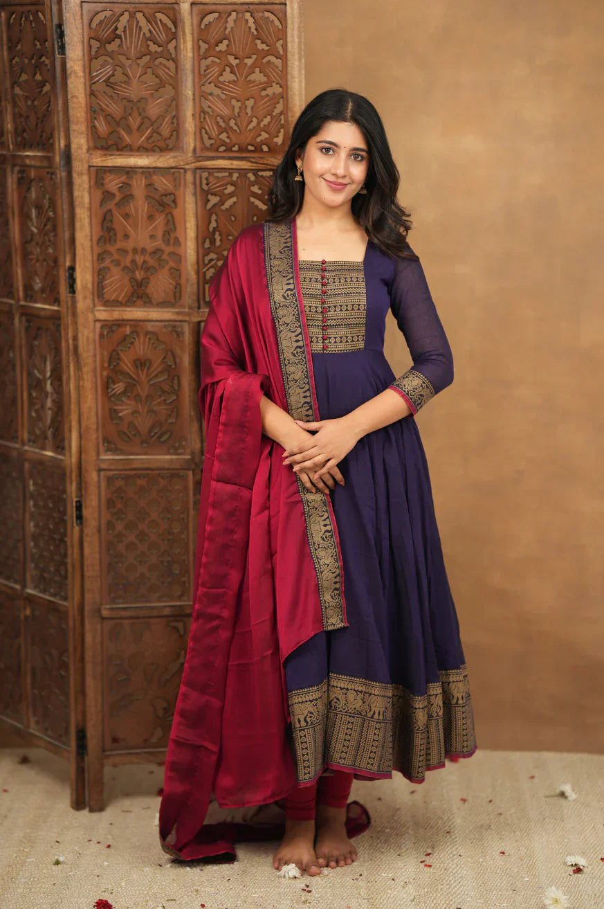 Pure Cotton Temple Anarkali