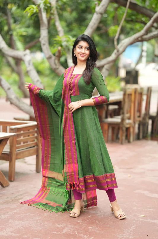 Rajvi Pure Cotton Temple Anarkali